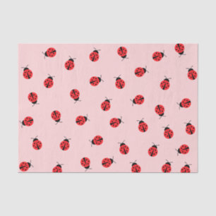 Papier Mousseline Pink Ladybug Tissue Paper