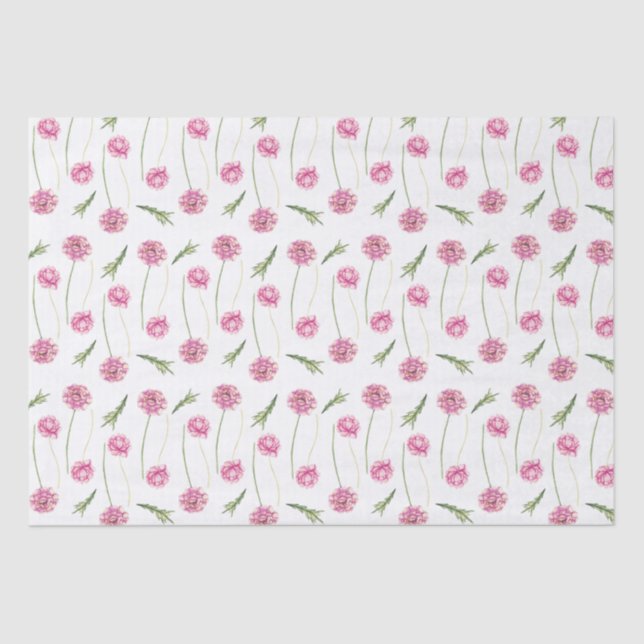 Papier Mousseline Pink Peony Emballage pour petites entreprises (Recto)