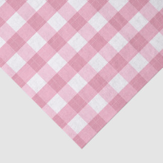 Papier Mousseline Pink & White Classic Gingham Pattern