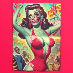 Papier Mousseline Pinup d'horreur Zombie