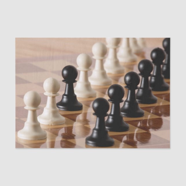 Papier Mousseline Pions sur le tableau d'échecs (Recto)