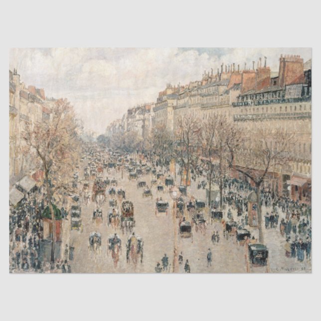 Papier Mousseline Pissarro - Boulevard Montmartre, Soleil après-midi (Recto)