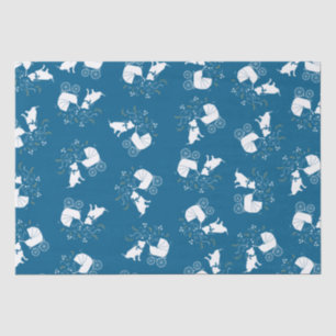 Papier Mousseline Pit Bull Chien Baby shower Blue Boy Pitbull