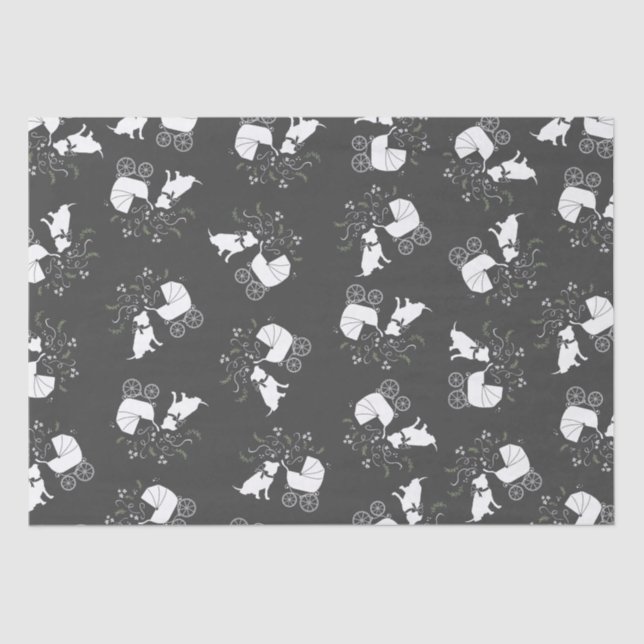 Papier Mousseline Pit Bull Chien Baby shower Genre Neutre Pitbull (Recto)
