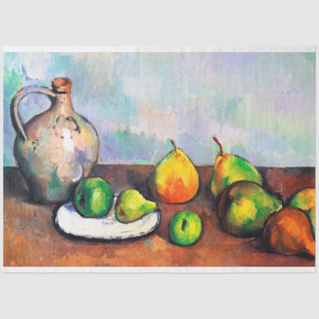 Papier Mousseline Pitcher et Fruit, Paul Cezanne (Recto)