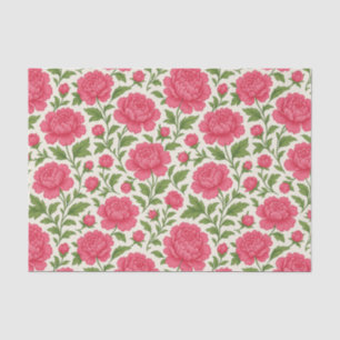 Papier Mousseline Pivoines Roses Luxuriantes Esthétiques Florales