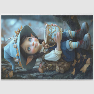 Papier Mousseline Pixie Blue Casquette Pastels papier de tissus