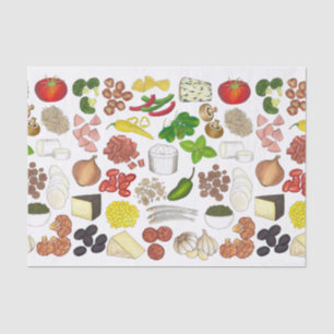 Papier Mousseline Pizza Party Topings Italien Food Pizzeria Pie