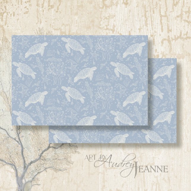Papier Mousseline Plage Côte Tortue de mer Starfish Découpage bleu (Créateur téléchargé)