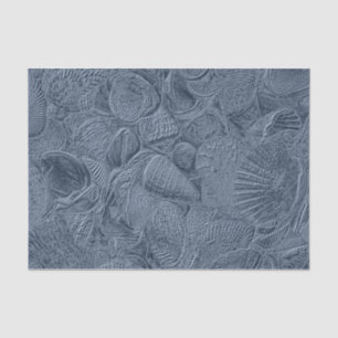 Papier Mousseline Plage côtière Sea Shell Dusty Blue Decoupage