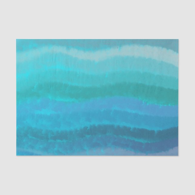 Papier Mousseline Plage Côtière Vagues Salées Sur Turquoise (Recto)