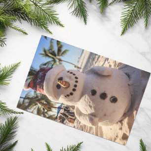 Papier Mousseline plage de Noël Sand Snowman
