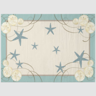 Papier Mousseline Plage Seaside Starfish Dollar Shell Decoupage