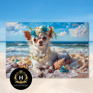 Papier Mousseline Plage vacances Chihuahua chiot Decoupage