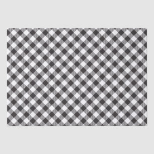 Papier Mousseline Plaid À damiers buffle noir et blanc