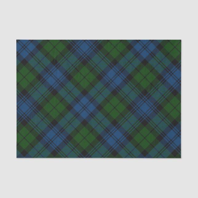 Papier Mousseline Plaid Green Family Holidays Rustic Tartan (Recto)