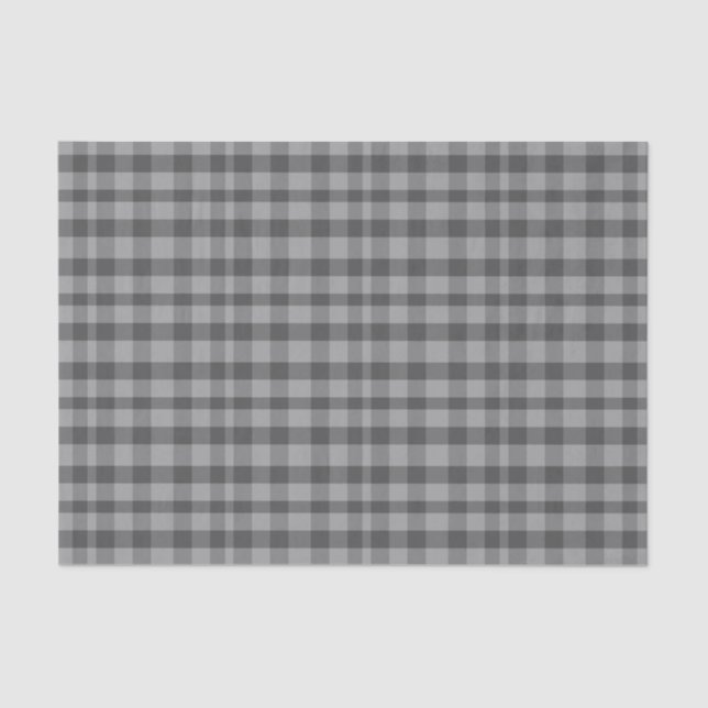 Papier Mousseline Plaid gris noir et blanc (Recto)