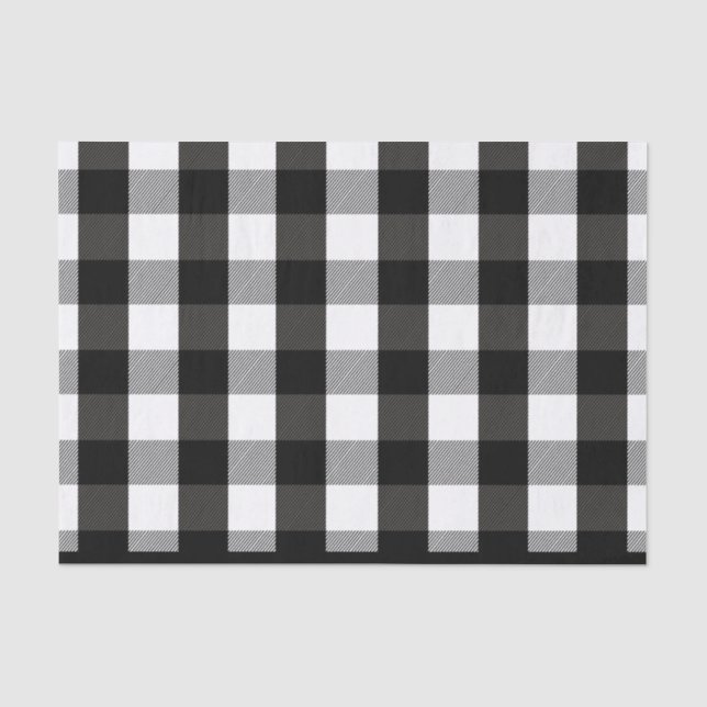 Papier Mousseline Plaid noir et blanc de bûcheron (Recto)