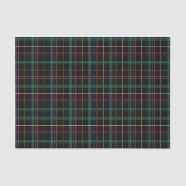 Papier Mousseline Plaid rouge et vert (Recto)