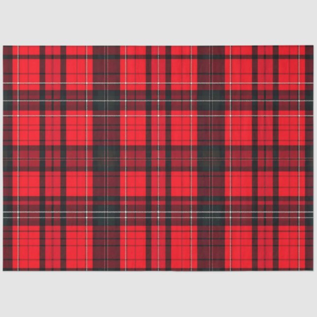 Papier Mousseline Plaid Rouge traditionnel Tartan Collection populai (Recto)