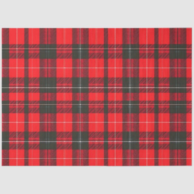 Papier Mousseline Plaid Rouge traditionnel Tartan Collection tendanc (Recto)
