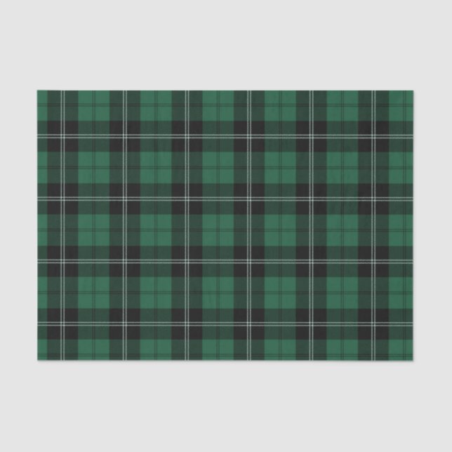Papier Mousseline Plaid vert et noir (Recto)