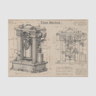 Papier Mousseline Plan de machine à voyager dans le temps vintage
