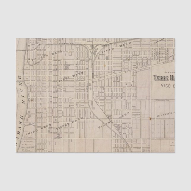 Papier Mousseline Plan de Terre Haute, Vigo Co (Recto)