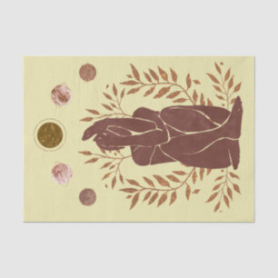 Papier Mousseline Planètes défraîchies homme plante pensant lune feu