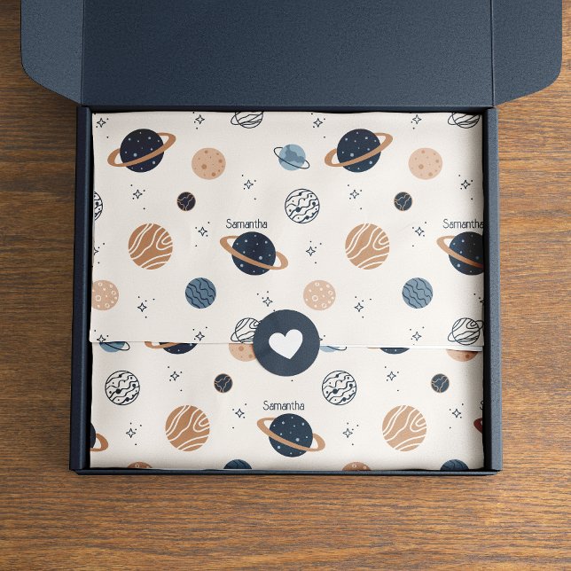 Papier Mousseline Planètes système solaire Esquisse Découpage Motif (Créateur téléchargé)