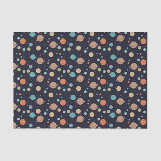 Papier Mousseline Planètes système solaire pour enfants Saturn Jupit (Recto)