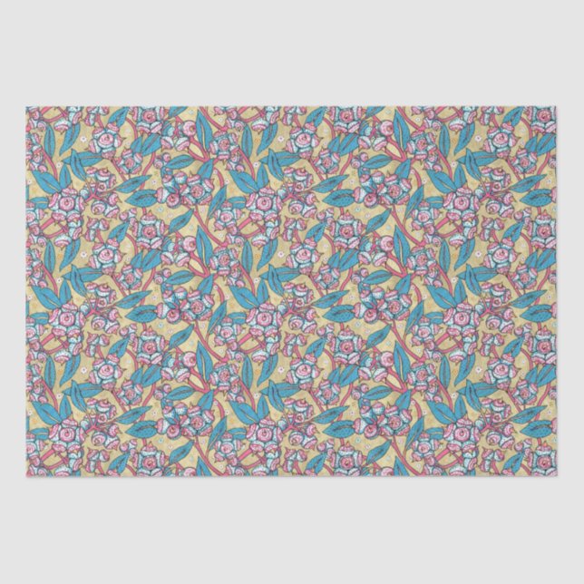 Papier Mousseline Plante australien Eucalyptus  Motif botanique (Recto)