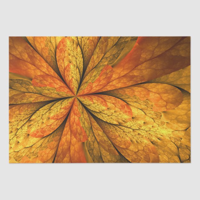 Papier Mousseline Plante d'automne, Abstrait moderne Fractal Art Lea (Recto)