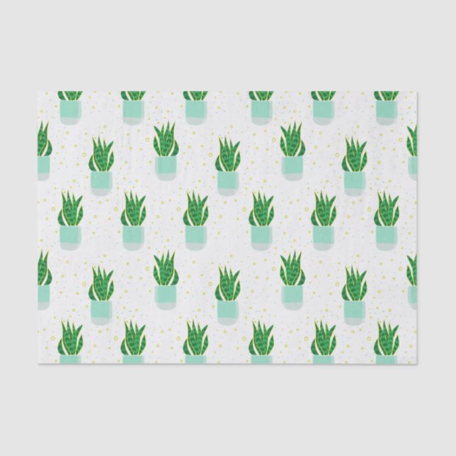 Papier Mousseline Plante de serpent Sansevieria Pot Imprimer (Recto)