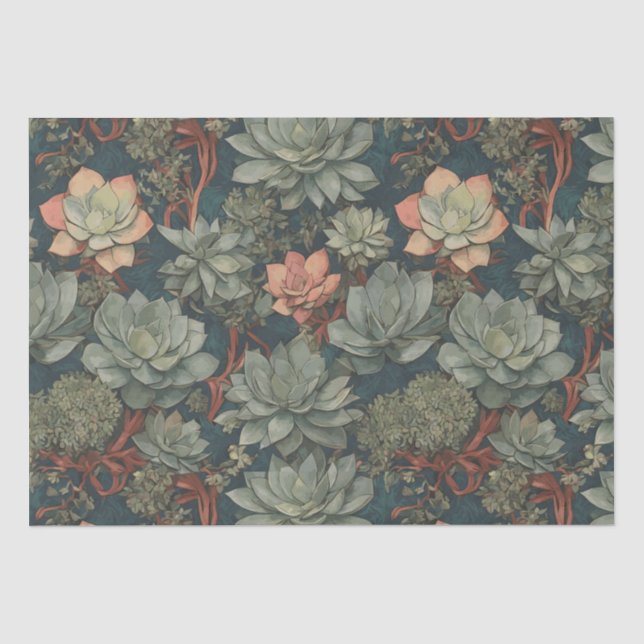 Papier Mousseline Plante Lover Succulents Motif (Recto)