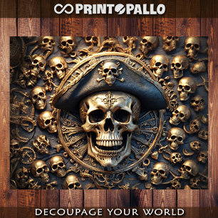 Papier Mousseline Plaque de crâne de pirate