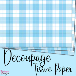 Papier Mousseline Plaque écossaise bleu classique