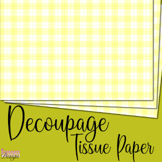 Papier Mousseline Plateau de tartan blanc jaune frais