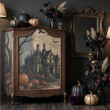 Pleine Lune Vintage Jack Maison Hantée Nuit Sombre