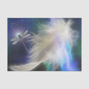Papier Mousseline Plume d'ange et libellule 2