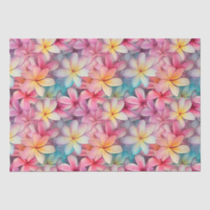 Papier Mousseline Plumeria tropicale colorée Frangipani