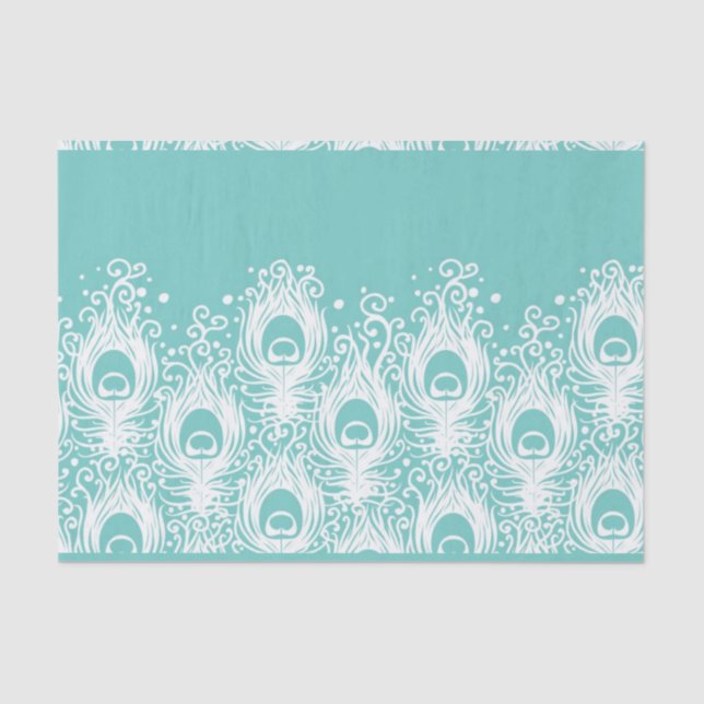 Papier Mousseline Plumes douces de paon (Recto)