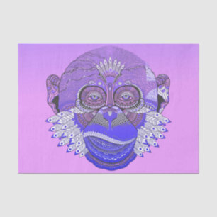 Papier Mousseline Plumes tribales de singe funky