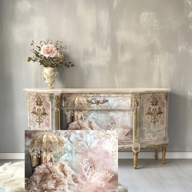 Papier Mousseline Plumes & Tulle, Cygne romantique & Lady Élégante (
Feather's and Tulle,  Romantic Portrait Art & Ethereal Swan Decoupage.
)