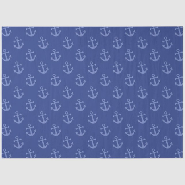 Papier Mousseline Plus Red and Navy Nautical Series Design 12 (Recto)