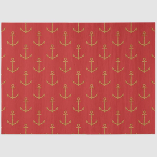 Papier Mousseline Plus Red and Navy Nautical Series Design 15 (Recto)