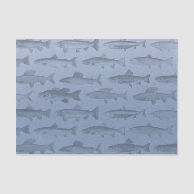 Papier Mousseline Plutôt Pêcher Motif de poisson personnalisé (Recto)