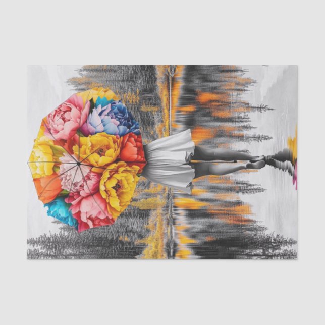 Papier Mousseline Pluvier en fleurs9 (Recto)