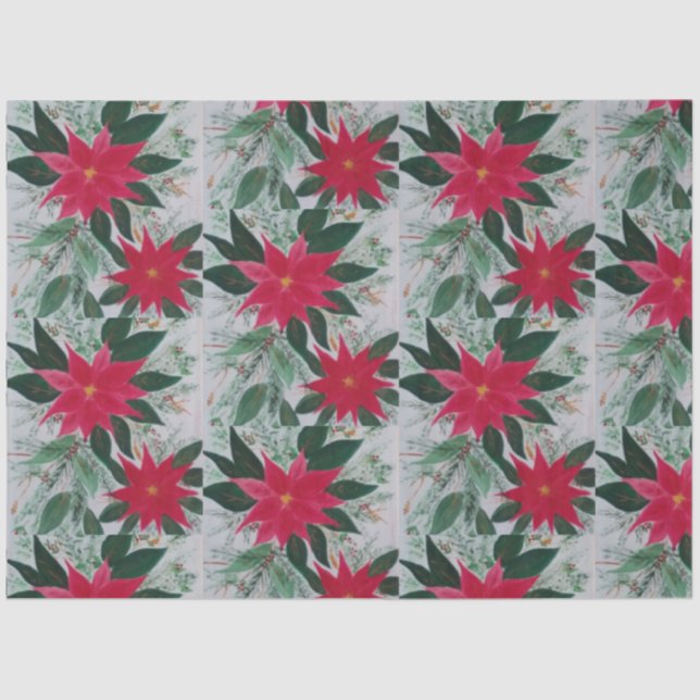 Papier Mousseline Poinsettia (Recto)