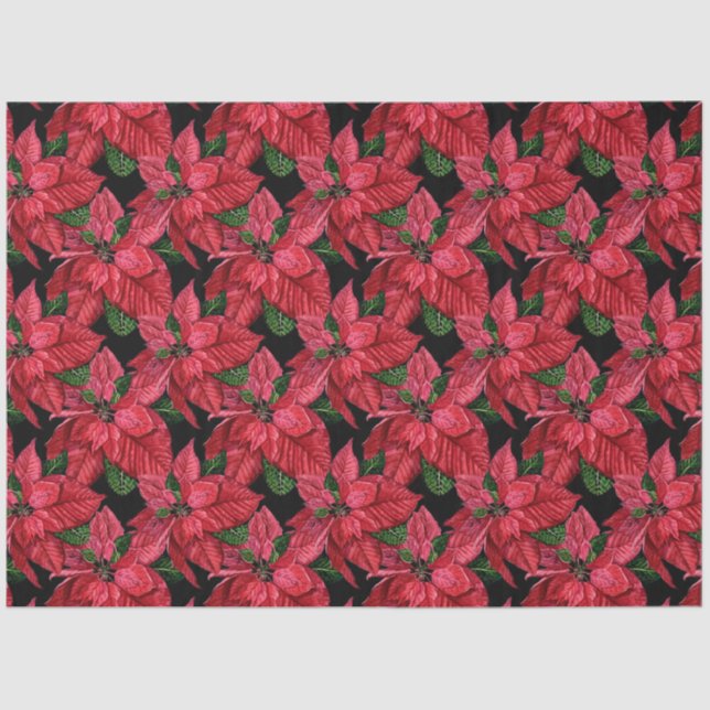 Papier Mousseline Poinsettia Paper Series Design 3 (Recto)